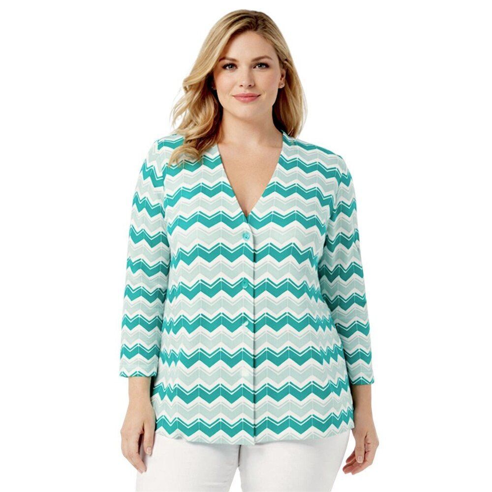 Lands' End Surf Green Cardigan Size  Large 14/16 NWOT **